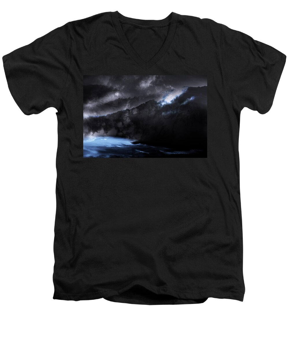 North Carolina Men's V-Neck T-Shirt featuring the photograph Mountains of the Blue Ridge by Gray Artus