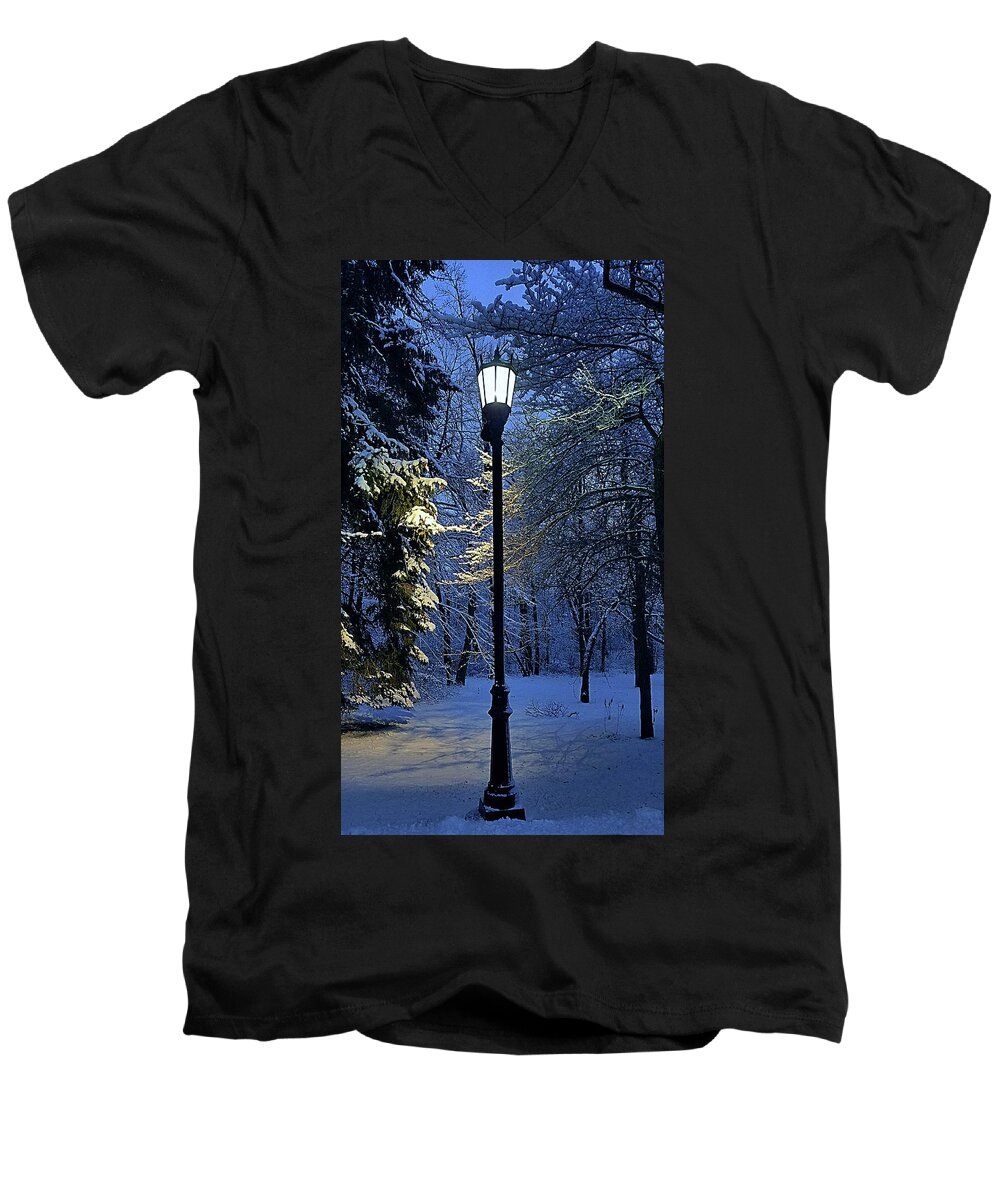 Winter Men's V-Neck T-Shirt featuring the photograph Narnia by Phil Koch
