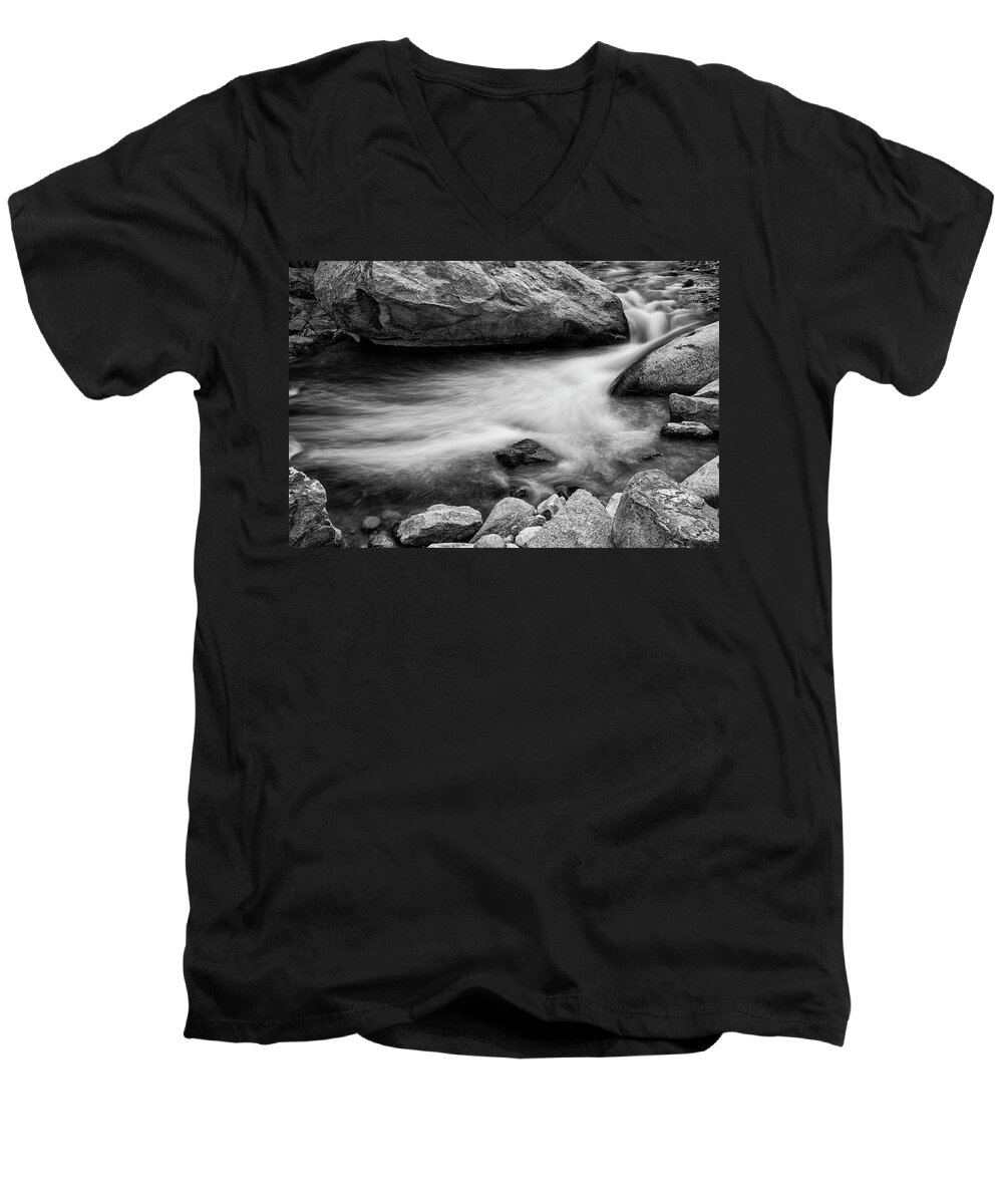 Black White Art Men's V-Neck T-Shirt featuring the photograph Nature's Pool by James BO Insogna