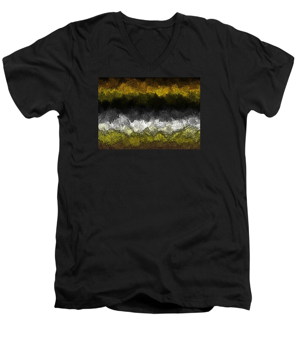 Textured Men's V-Neck T-Shirt featuring the digital art Nidanaax-glossy by Jeff Iverson
