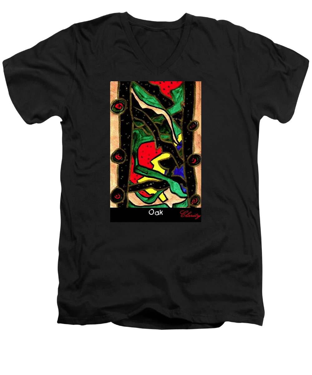 Oak Men's V-Neck T-Shirt featuring the painting Oak by Clarity Artists