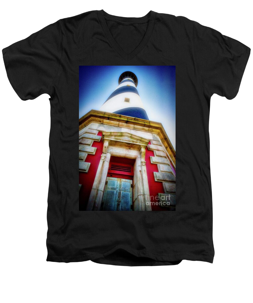 Hatteras Lighthouse Men's V-Neck T-Shirt featuring the photograph Outer Banks by Buddy Morrison