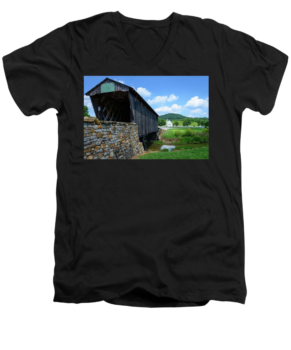 Flemingsburg Men's V-Neck T-Shirt featuring the photograph Old Country Road by Michael Scott