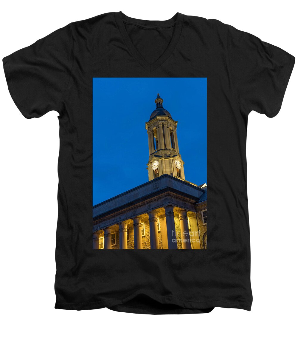 Penn State Men's V-Neck T-Shirt featuring the photograph Old Main Penn State by Brandon Hirt