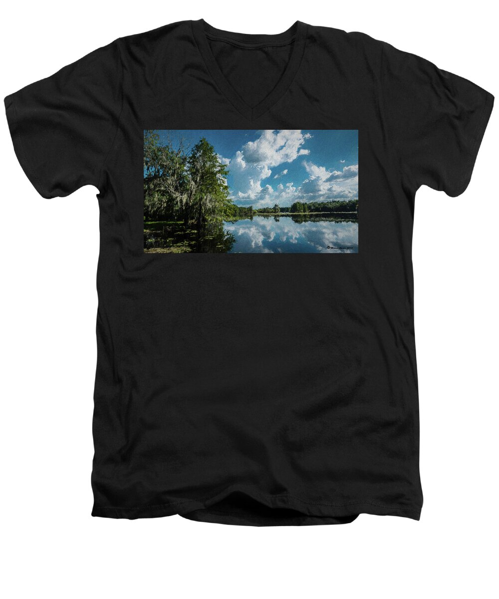 Marvin Spates Men's V-Neck T-Shirt featuring the photograph Old Man River by Marvin Spates