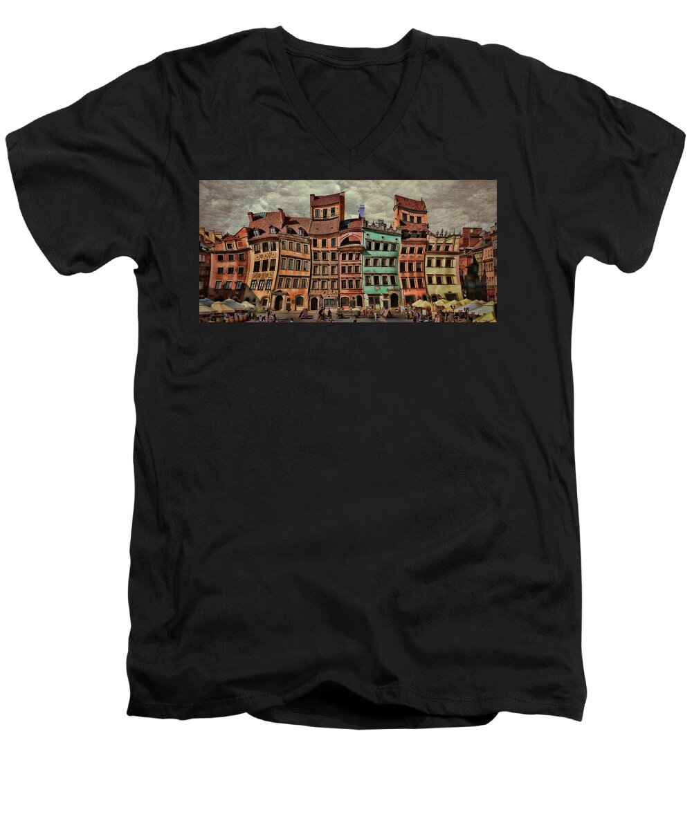 Old Town Men's V-Neck T-Shirt featuring the photograph Old Town in Warsaw #15 by Aleksander Rotner