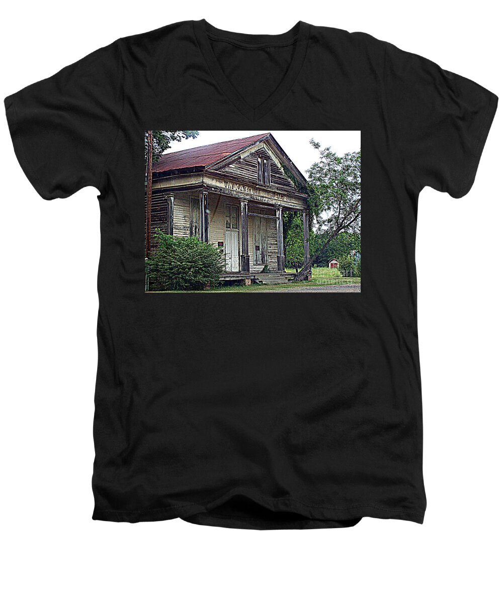 Antique Men's V-Neck T-Shirt featuring the photograph Once Upon A Store by Kathy White