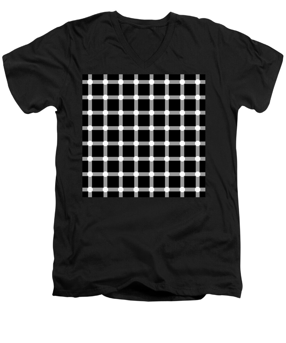 Grid Men's V-Neck T-Shirt featuring the digital art Optical illusion The Grid by Sumit Mehndiratta