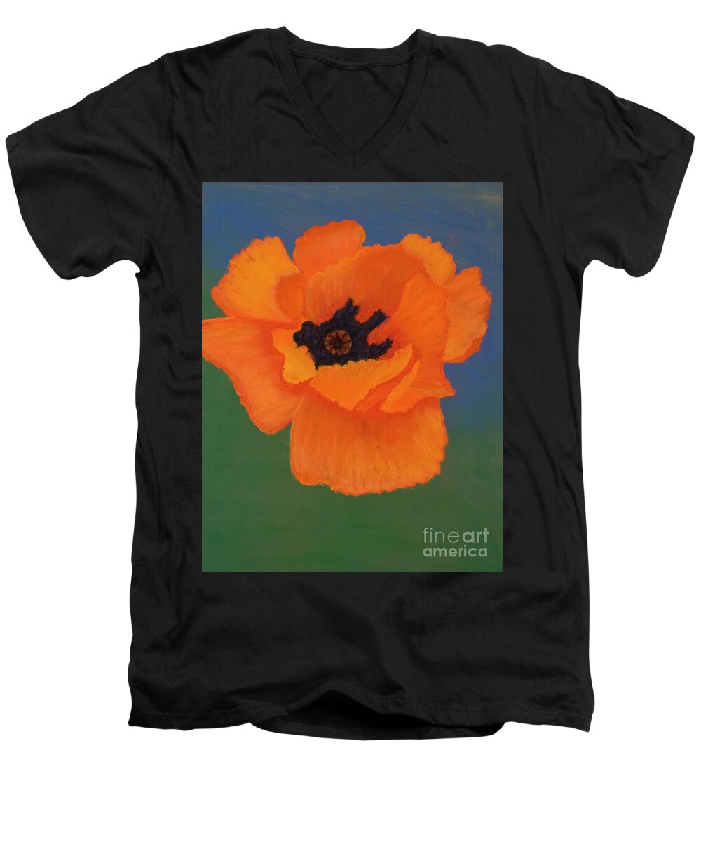 Orange Men's V-Neck T-Shirt featuring the photograph Orange Deluxe by Ginny Neece