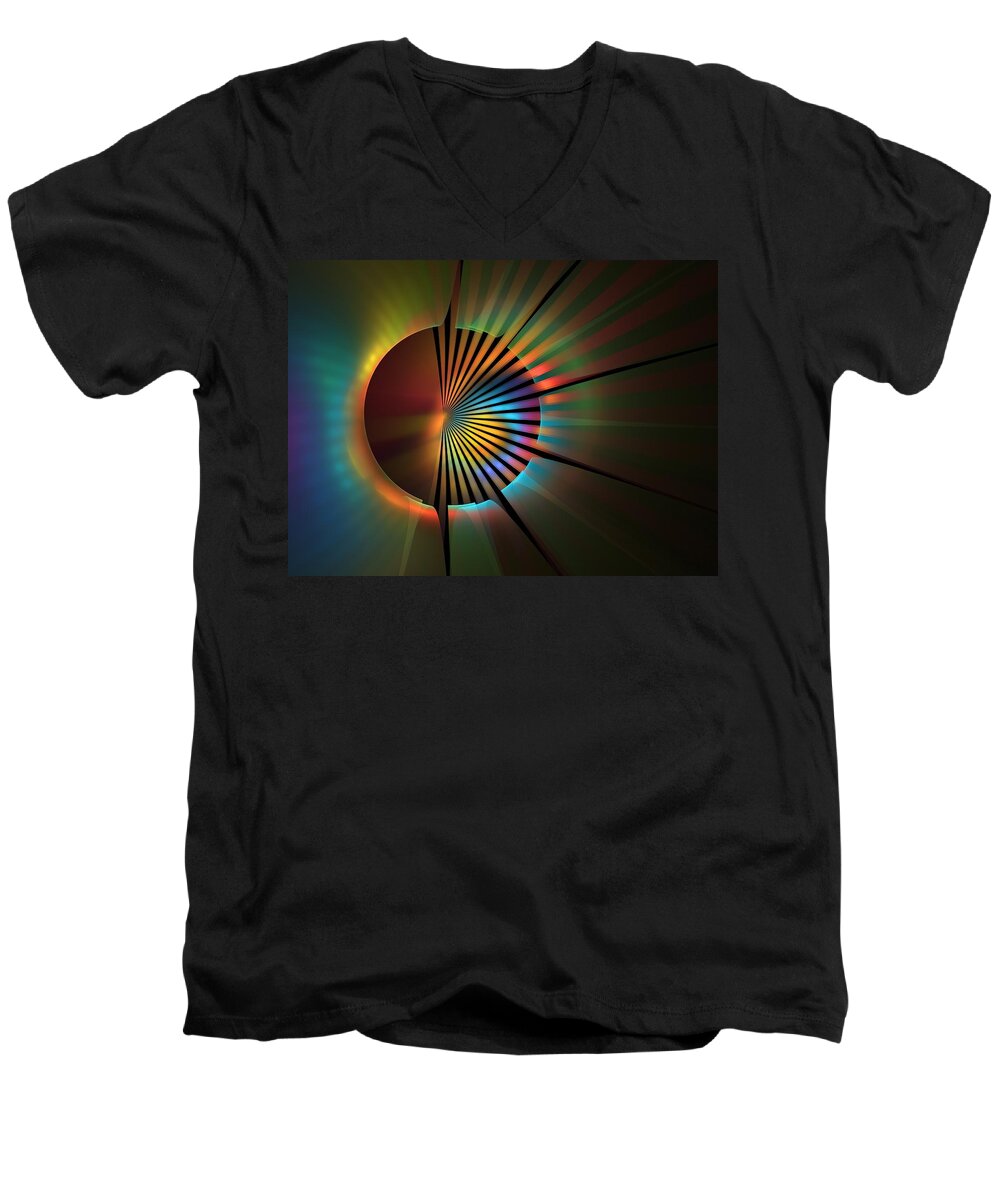 Apophysis Men's V-Neck T-Shirt featuring the digital art Out of the Corner of My Eye by Lyle Hatch