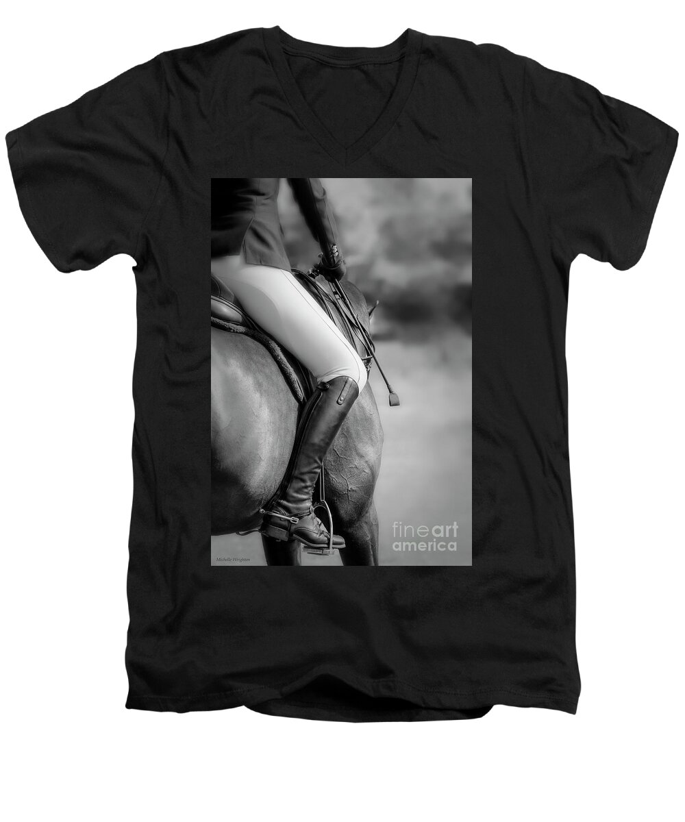Horse Men's V-Neck T-Shirt featuring the photograph Outside Leg by Michelle Wrighton
