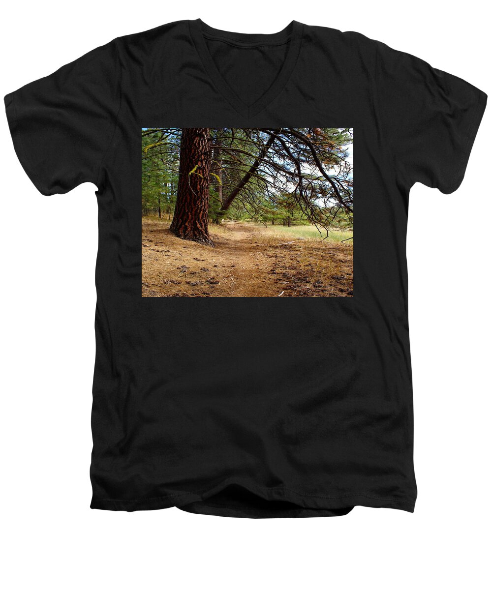 Nature Men's V-Neck T-Shirt featuring the photograph Path to Enlightenment 1 by Ben Upham III