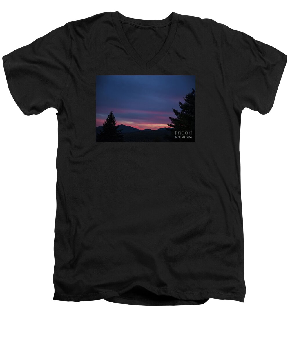 Maine Men's V-Neck T-Shirt featuring the photograph Peaks by Alana Ranney