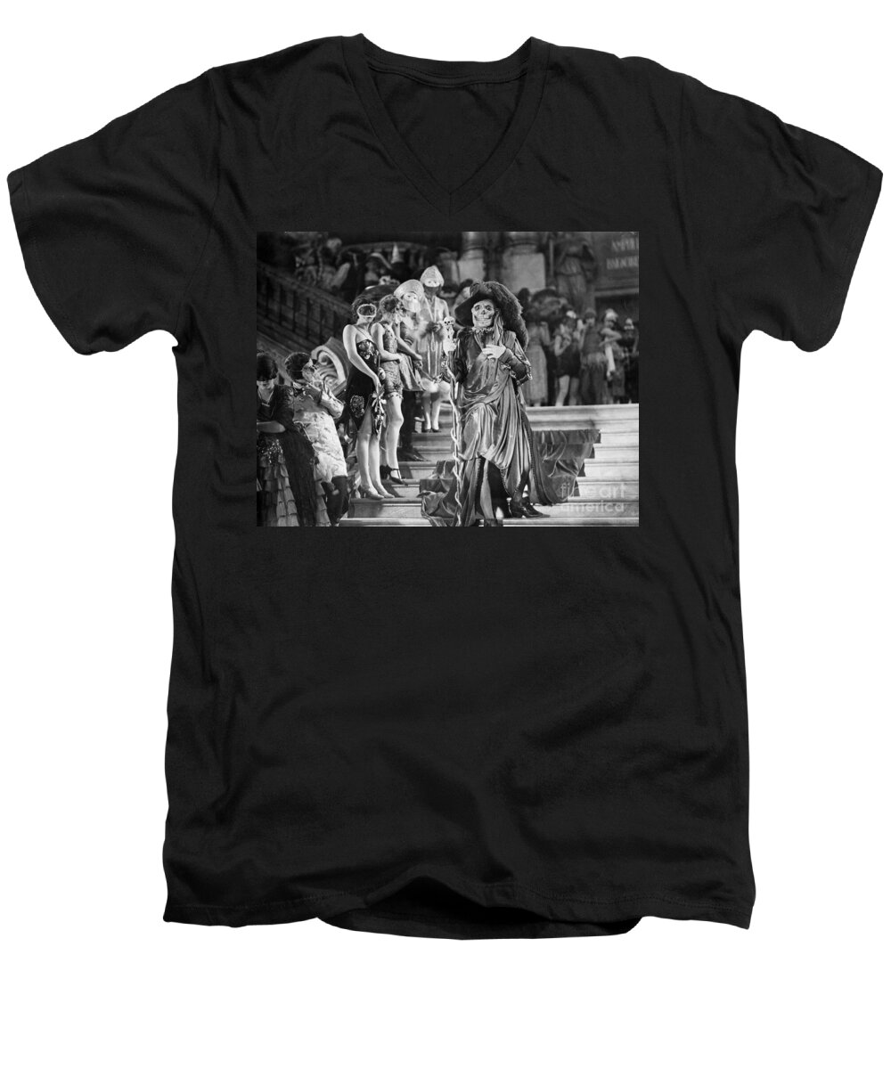 1925 Men's V-Neck T-Shirt featuring the photograph Phantom Of The Opera, 1925 by Granger