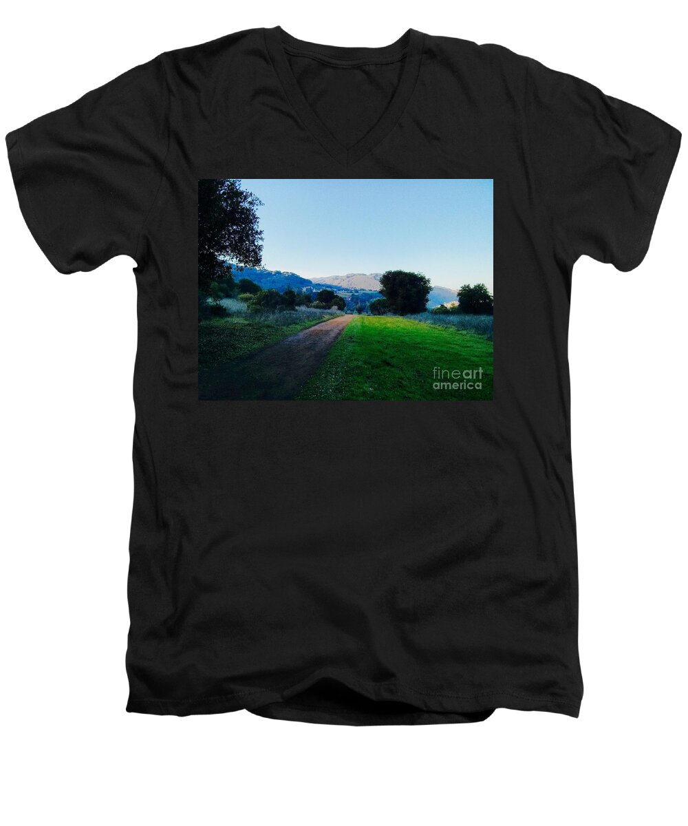Pichetti Trail Men's V-Neck T-Shirt featuring the photograph Pichetti Trail by Mini Arora