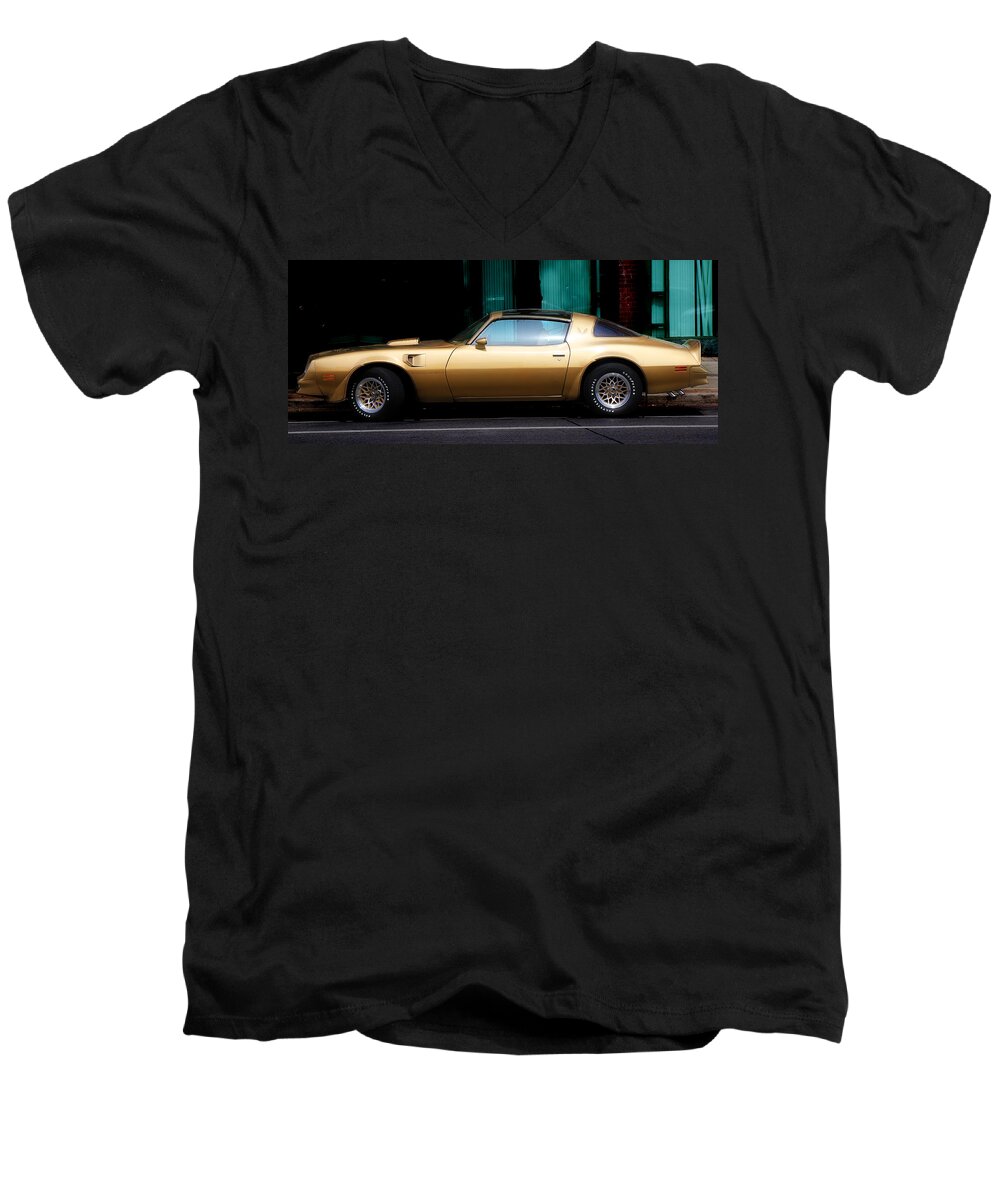 Pontiac Men's V-Neck T-Shirt featuring the photograph Pontiac Trans Am by Andrew Fare