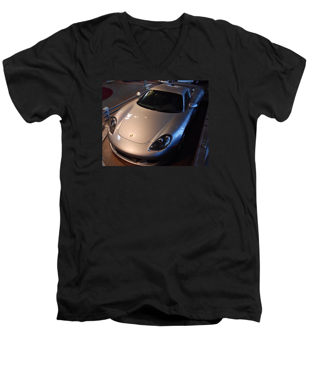 Automobiles Men's V-Neck T-Shirt featuring the photograph Porsche Carrera G T by John Schneider