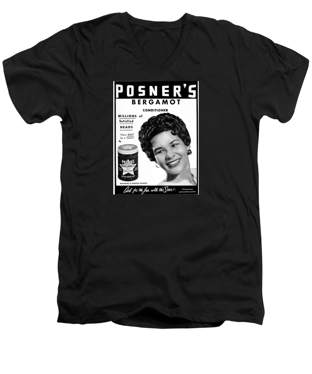 Black Americana Men's V-Neck T-Shirt featuring the digital art Posner's Bergamont by Kim Kent