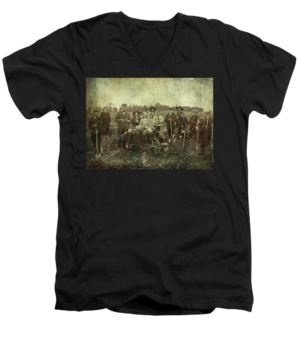 Boy Men's V-Neck T-Shirt featuring the photograph Proud Harvest by Char Szabo-Perricelli