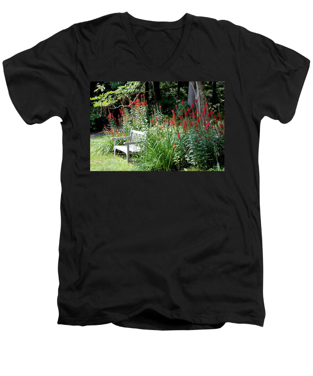 Flowers Men's V-Neck T-Shirt featuring the photograph Quiet Chaos by Deborah Crew-Johnson