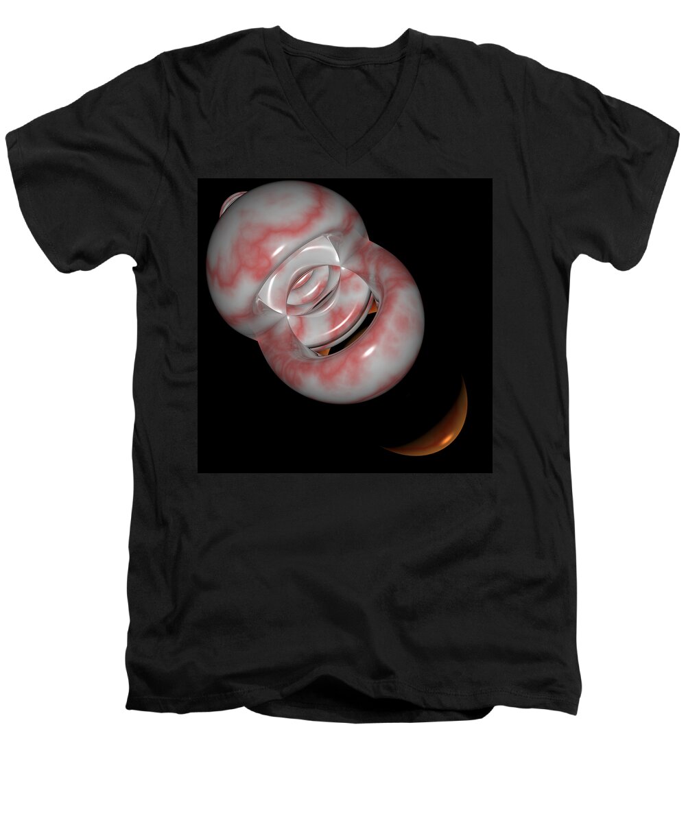 Mouth Men's V-Neck T-Shirt featuring the digital art R 004 D by Rolf Bertram