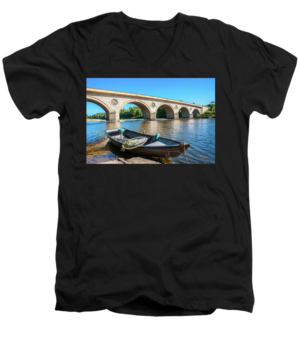 Fishing Men's V-Neck T-Shirt featuring the photograph Ready to Cast Off by Max Blinkhorn