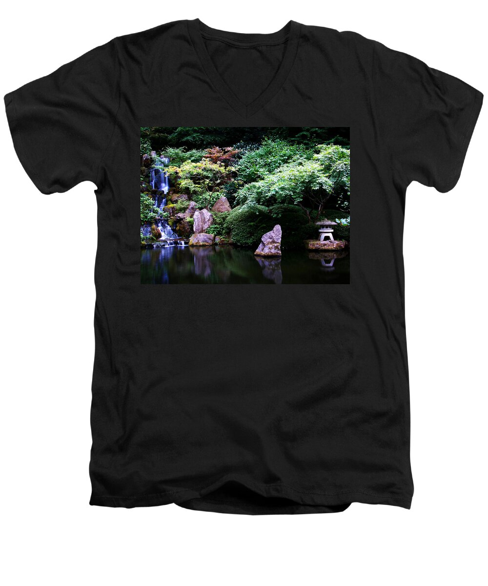 Reflection Men's V-Neck T-Shirt featuring the photograph Reflection Pond by Anthony Jones