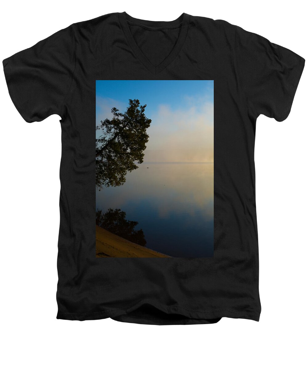 Fog Men's V-Neck T-Shirt featuring the photograph Reflections by Jessica Brown