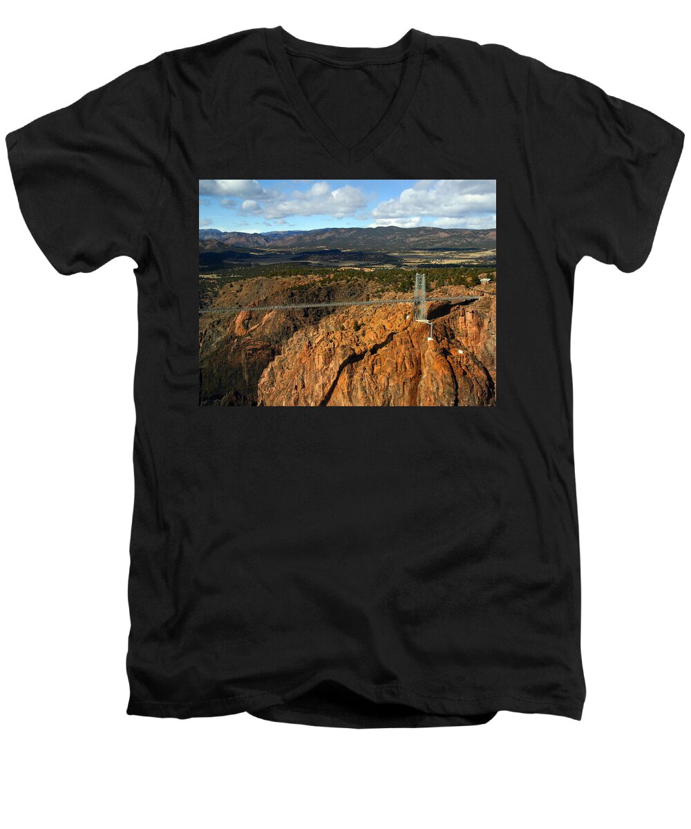Royal Gorge Men's V-Neck T-Shirt featuring the photograph Royal Gorge by Anthony Jones