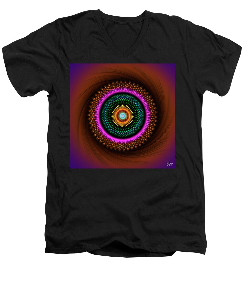 Endre Men's V-Neck T-Shirt featuring the photograph Sacred Geometry 664 by Endre Balogh