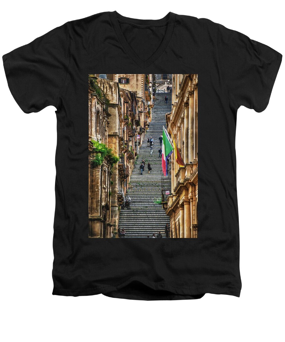  Men's V-Neck T-Shirt featuring the photograph Santa Maria del Monte by Patrick Boening