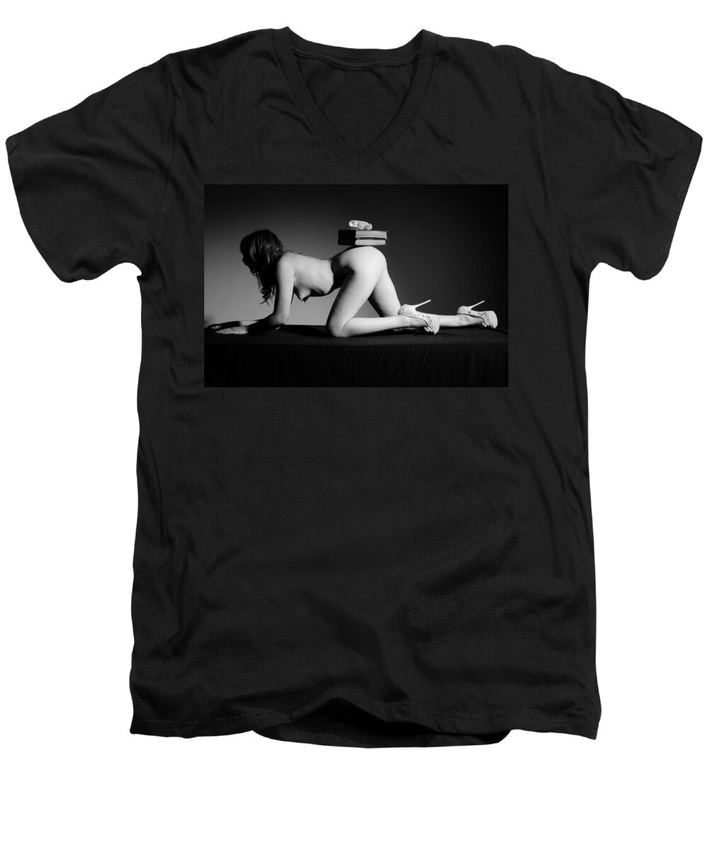 Nude Men's V-Neck T-Shirt featuring the photograph Sapiosexual by Joe Kozlowski