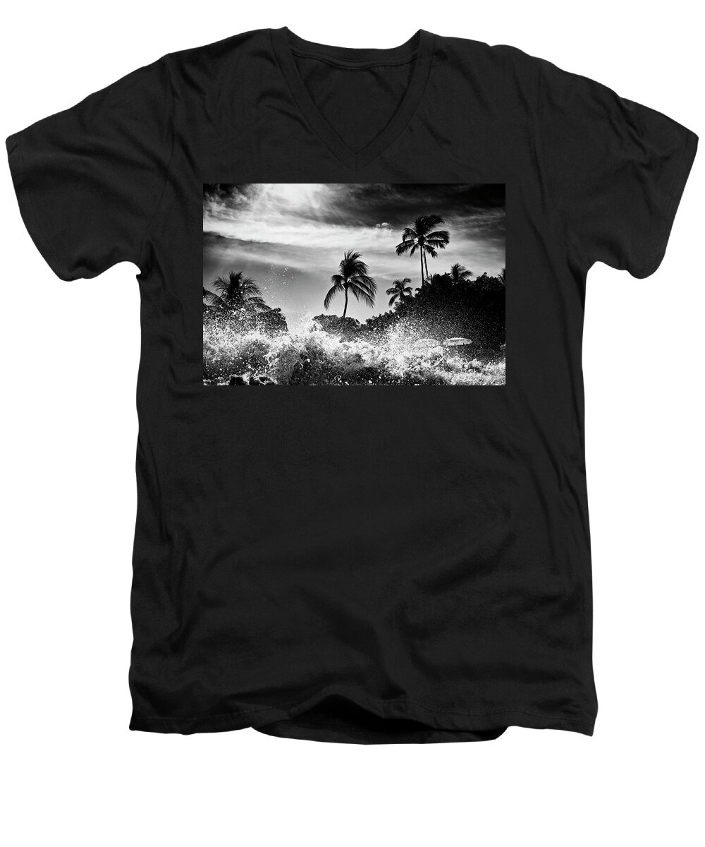 Surfing Men's V-Neck T-Shirt featuring the photograph Shorebreak by Nik West