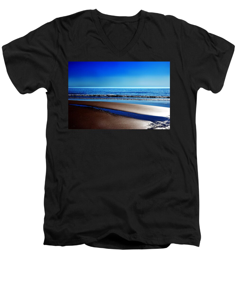 Sylt Men's V-Neck T-Shirt featuring the photograph Silent Sylt by Hannes Cmarits