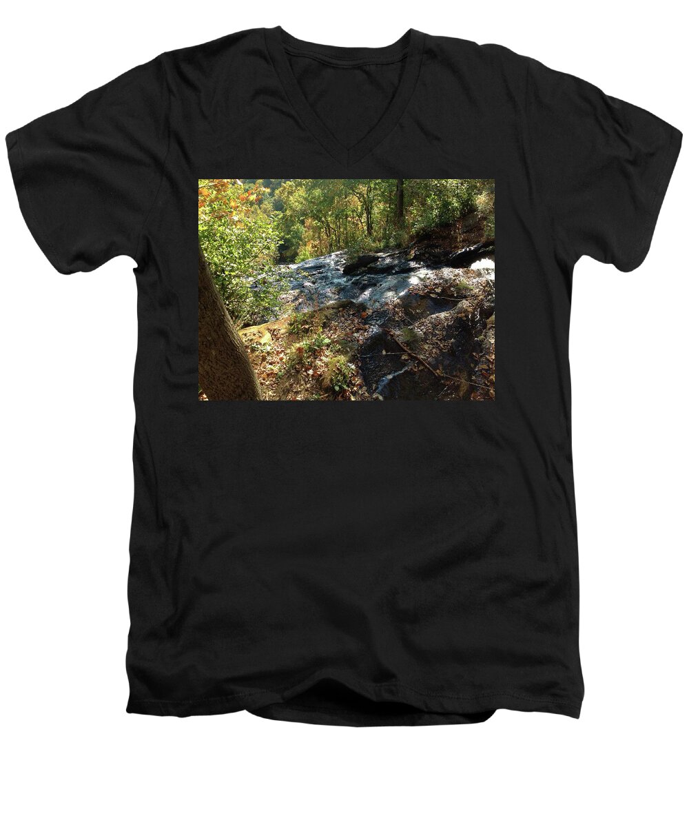 Smoky Mountains Men's V-Neck T-Shirt featuring the photograph Smokies 4 by Val Oconnor