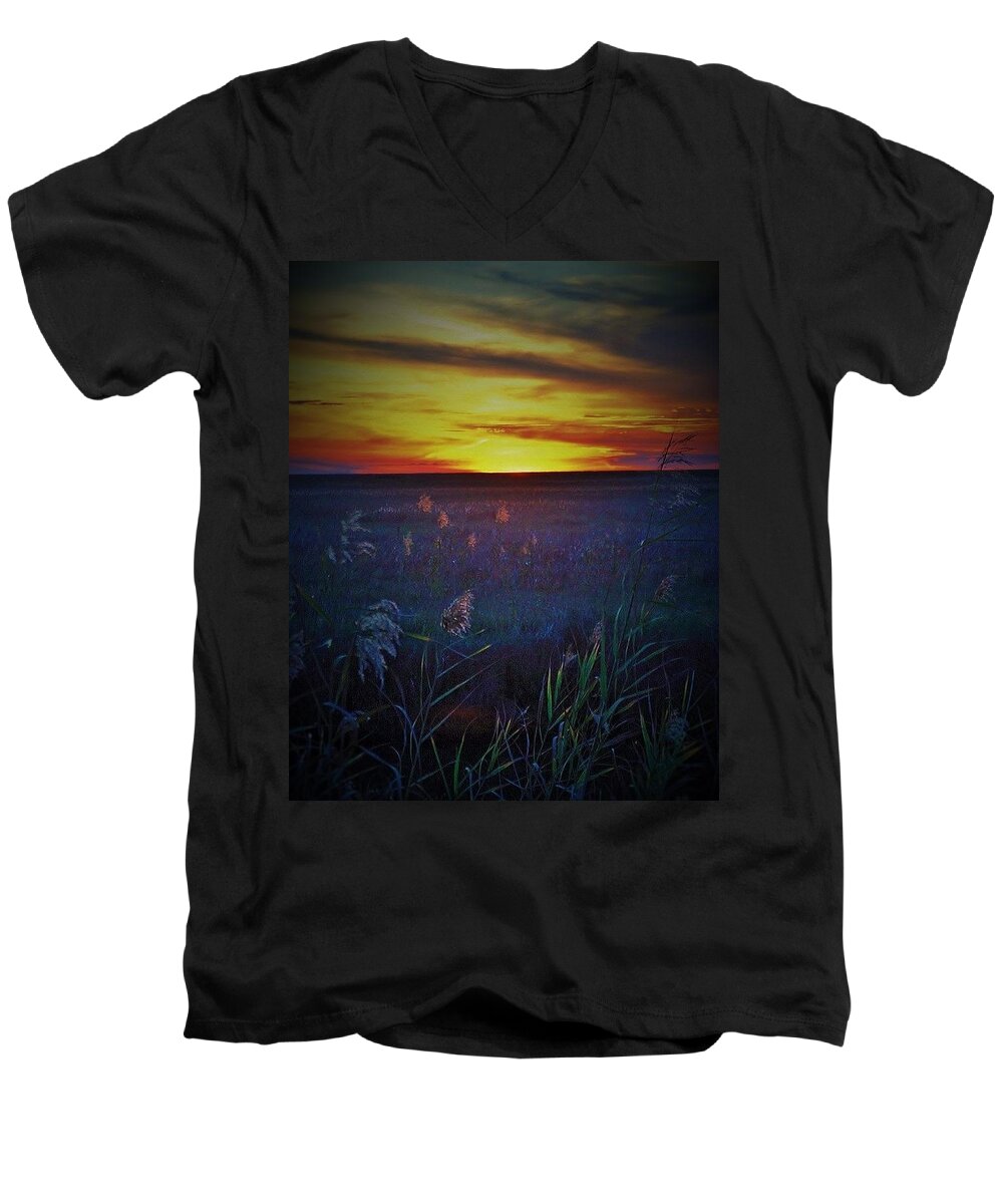 Sunset Men's V-Neck T-Shirt featuring the photograph So Many Colors by John Glass