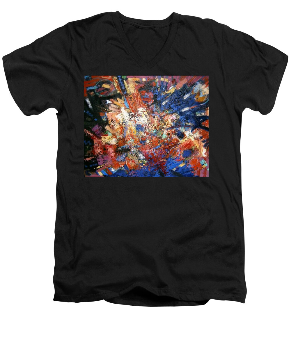Explosion Men's V-Neck T-Shirt featuring the painting Spirit by Gary Coleman