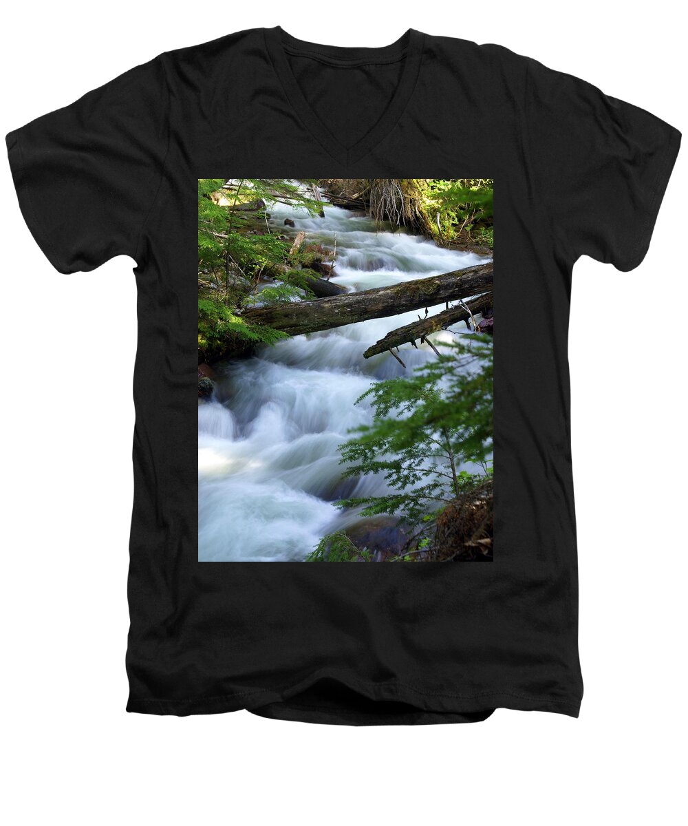 Glacier National Park Men's V-Neck T-Shirt featuring the photograph Sprague Creek Glacier National Park by Marty Koch