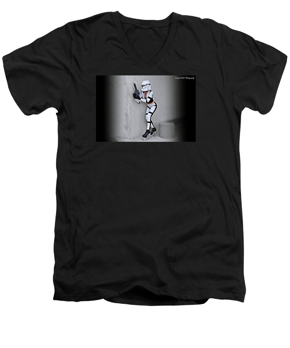 Star Wars Men's V-Neck T-Shirt featuring the photograph Star Wars by Knight 2000 Photography - Armor by Laura M Corbin