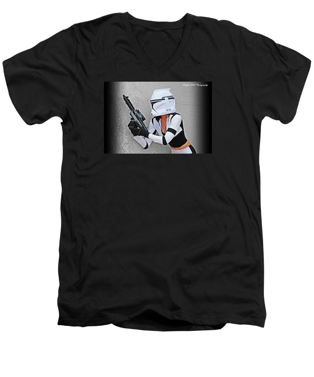 Star Wars Men's V-Neck T-Shirt featuring the photograph Star Wars by Knight 2000 Photography - Waiting by Laura M Corbin