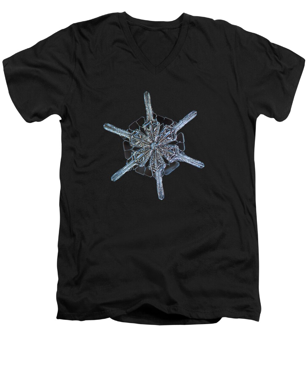 Snowflake Men's V-Neck T-Shirt featuring the photograph Steering wheel, panoramic version by Alexey Kljatov