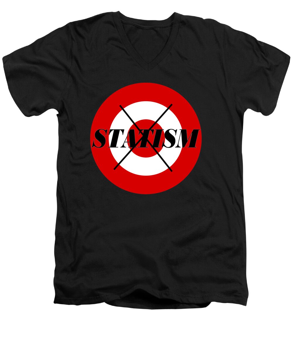 Utopianism Men's V-Neck T-Shirt featuring the digital art Stop Statism by Newwwman
