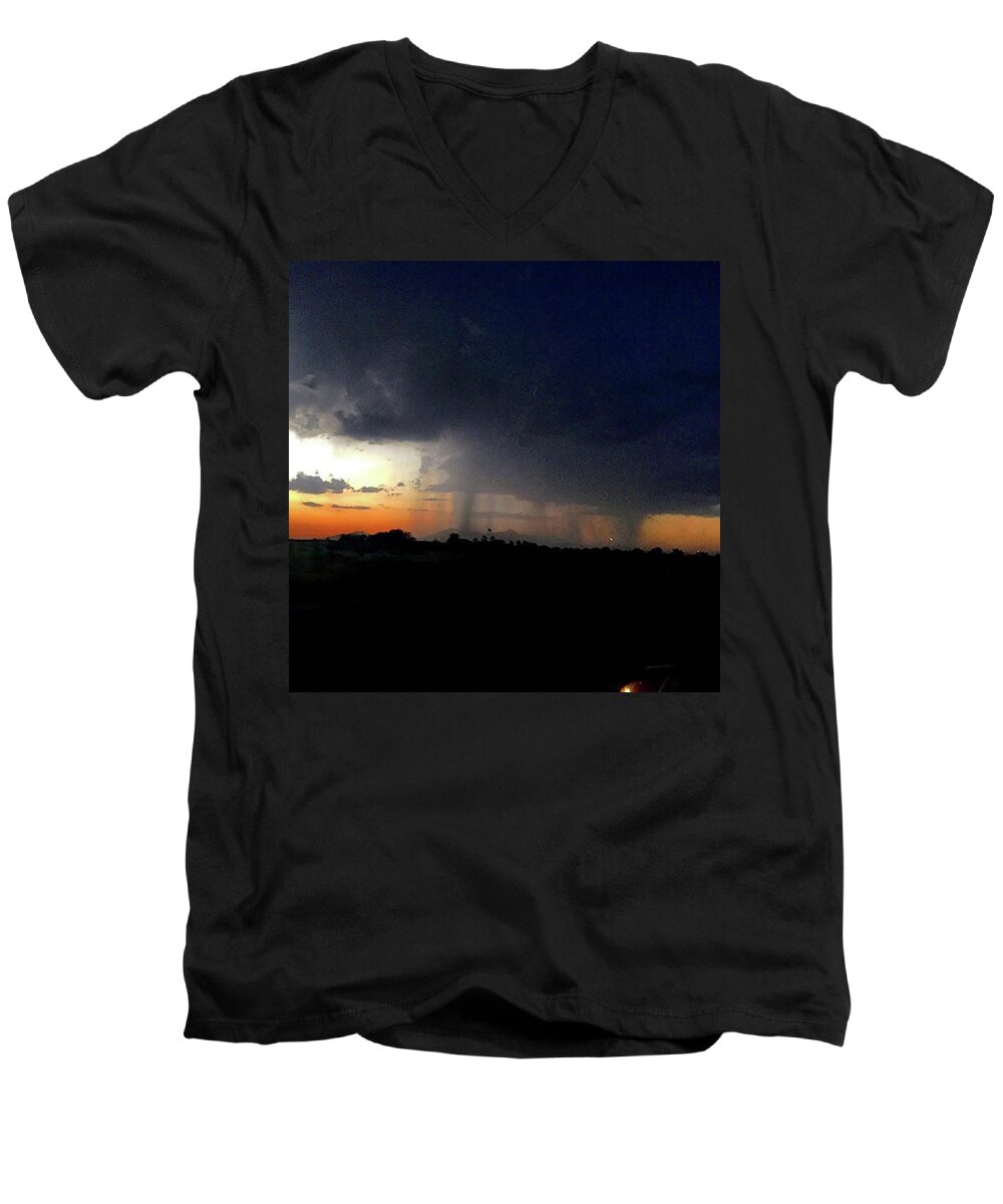 Arizona Men's V-Neck T-Shirt featuring the photograph Storm Cloud by Speedy Birdman
