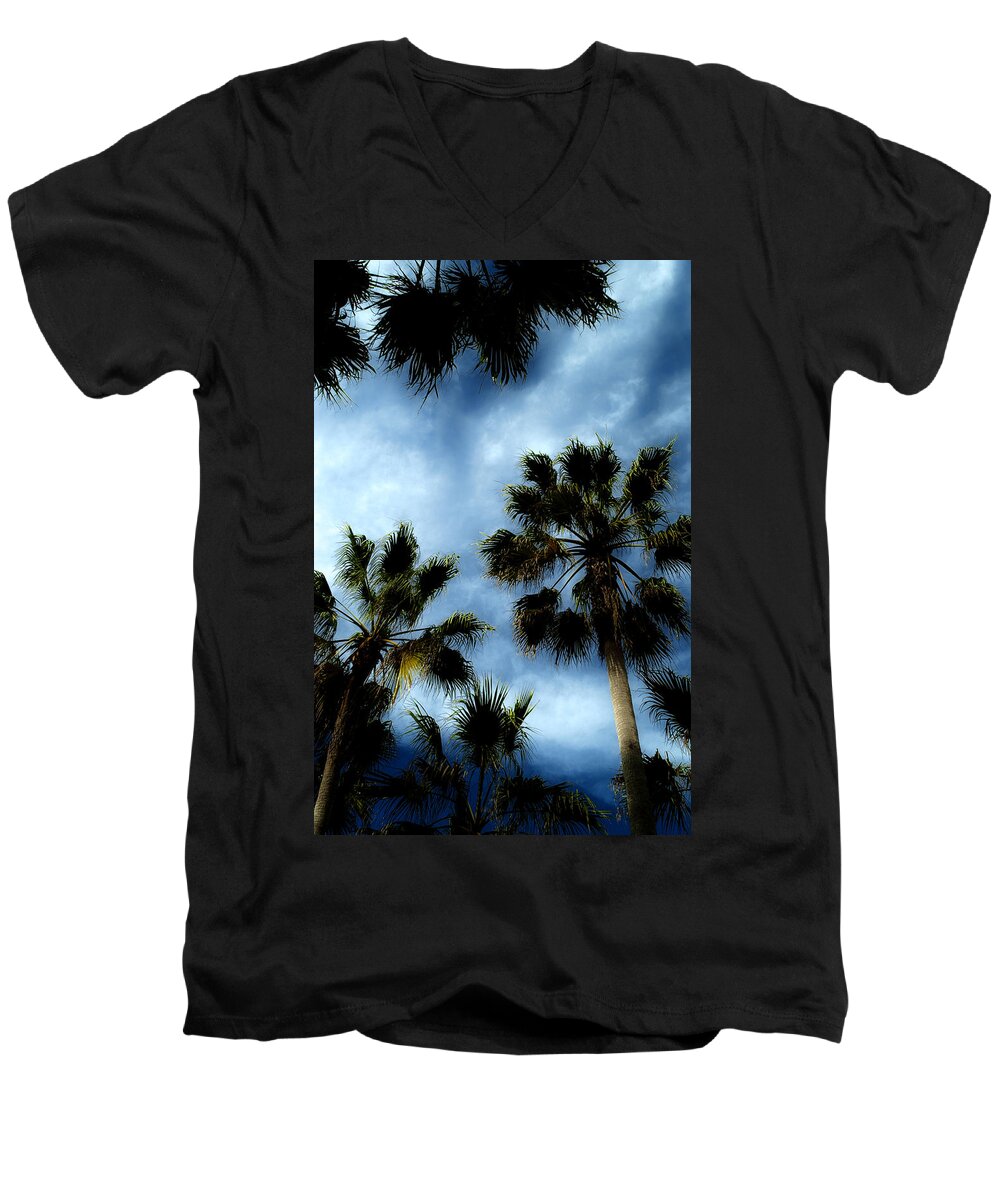Palm Men's V-Neck T-Shirt featuring the photograph Stormy Palms 2 by David Smith