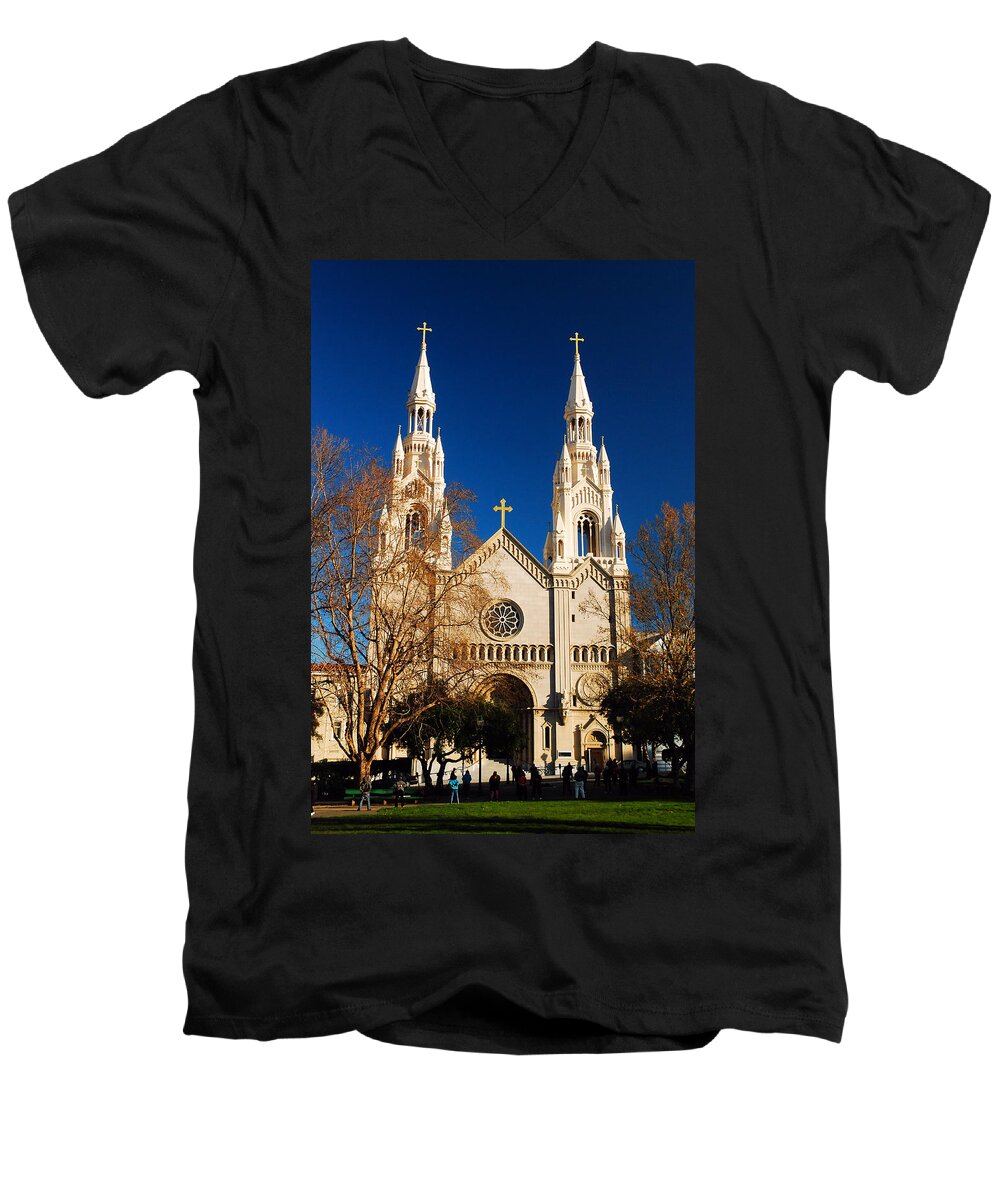 San Men's V-Neck T-Shirt featuring the photograph Sts Peter and Paul by James Kirkikis