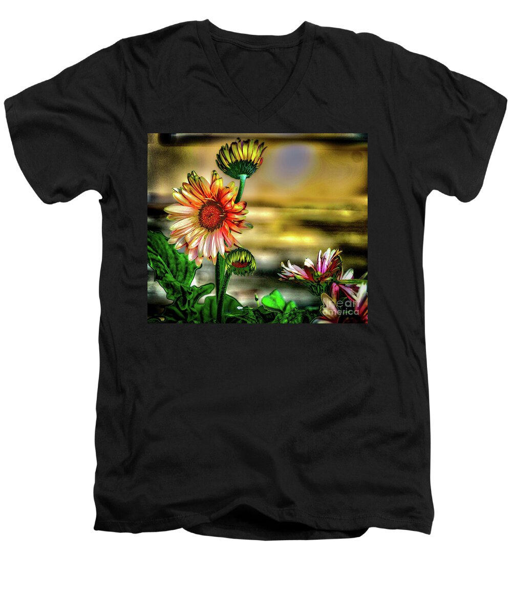 Flower Men's V-Neck T-Shirt featuring the photograph Summer Daisy by William Norton