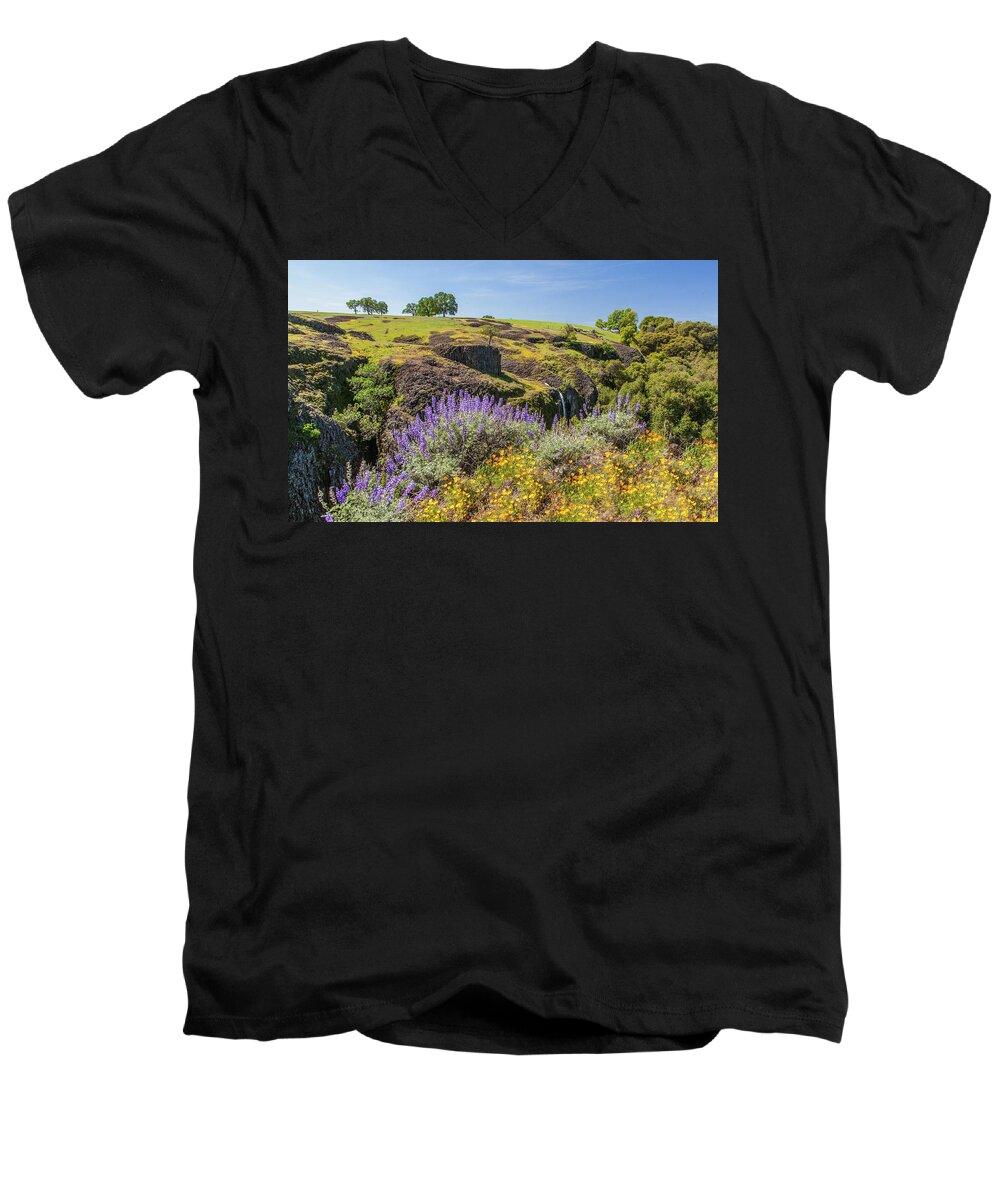 Table Mountain Men's V-Neck T-Shirt featuring the photograph Table Mountain by Charles Garcia