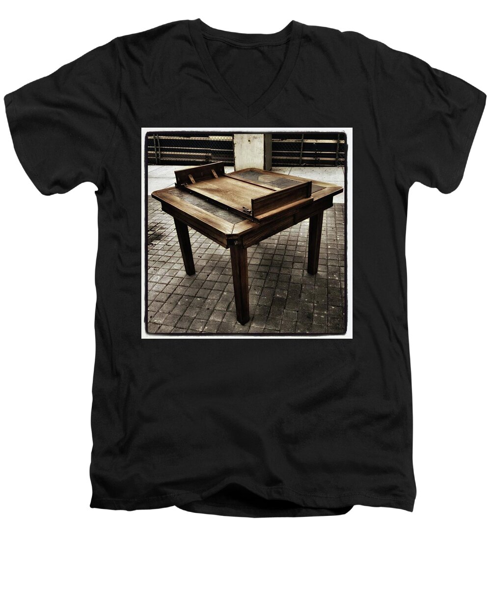 Streetart Men's V-Neck T-Shirt featuring the photograph Table That Thought. This Beautiful by Mr Photojimsf