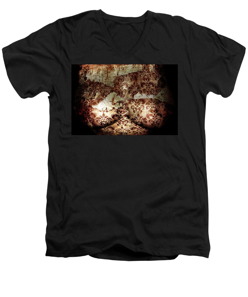 Digital Art Men's V-Neck T-Shirt featuring the photograph Tarnished Love by Scott Wyatt