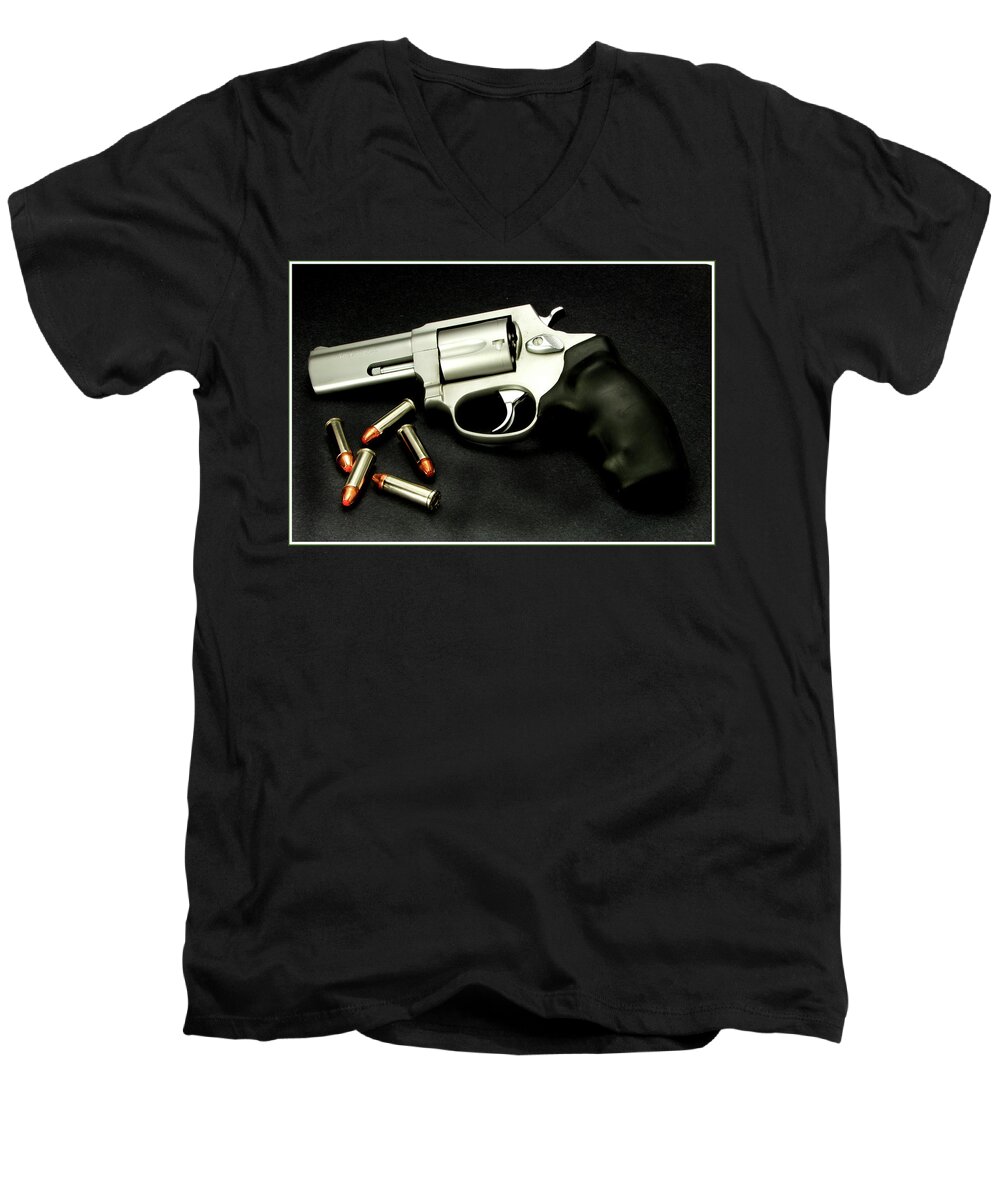 Pistol Men's V-Neck T-Shirt featuring the photograph Tarus .38 Special by Ron Roberts